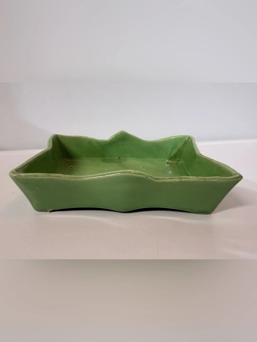 Mccoy Green Ceramic Pottery planter Tray